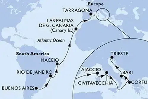 Маршрут круиза