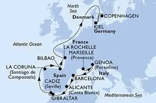 Маршрут круиза